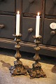 K&Co. presents: 
A pair of 
old Rocco 
candlesticks in 
metal with a 
super fine 
patina...