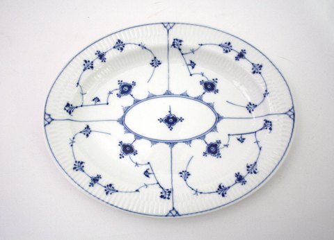 Ovalt fad, Musselmalet riflet, Royal Copenhagen