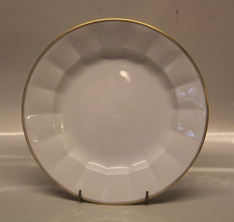 Palace 8550-1535 Luncheon plate 22.5 cm /  8.75" (621) Royal Copenhagen White 
Angular pattern with double trim lines - Palads