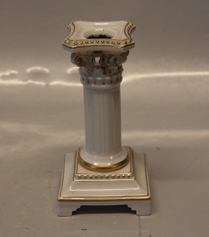 Pair of Royal Copenhagen 12366 RC Candlestick on Column 17 cm Juliane Marie 
decorated with gold
