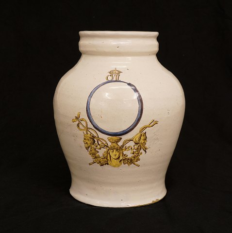 Pharmaceutical gallipot faience. Kastrup, Denmark 
circa 1770. H: 25cm