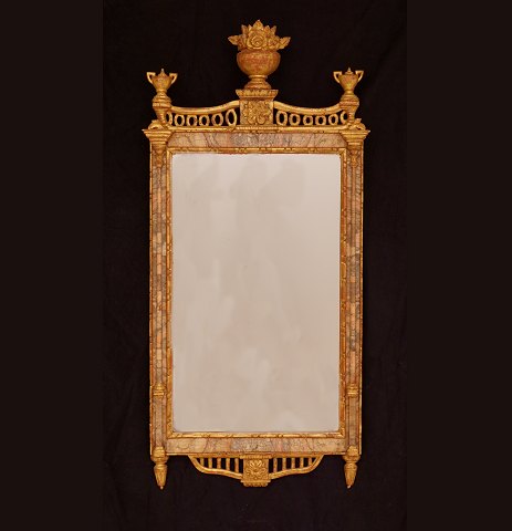 18th Century Altona mirror with Bilbao marble. 
Circa 1780. Size: 91x43cm