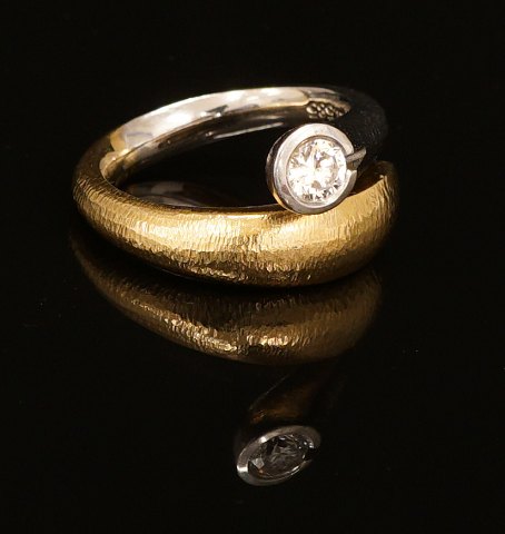 Ole Lynggaard: Ring mit einem Brillant. 14kt Gold. 
Ringgr. 48,5