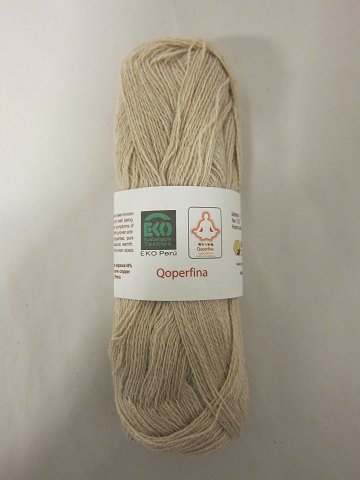 Qoperfina
Qoperfina er et 100% naturprodukt fra Peru, som består af økologiske 
bomuldsfibre og alpakafibre blandet med naturlig kobber.
Prisen er pr. nøgle med 25 gram
Qoperfina