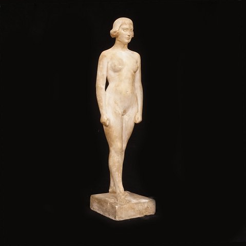 A patinated plaster sculpture of a naked woman. 
Denmark circa 1915-20. H: 20cm