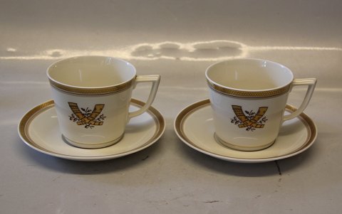 Golden Horn Royal Copenhagen 9727 Chocolate cup  8 x 9.5 cm & saucer 16.3 cm