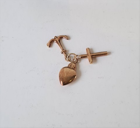 Pendant in 14 kt gold - Faith, Hope & Love