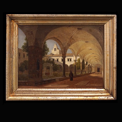 Peter Kornbeck, 1837-94, Öl auf Leinen. Partie aus 
Italien. Signiert und datiert 1874. Lichtmasse: 
26x33cm. Med ramme: 41x48cm