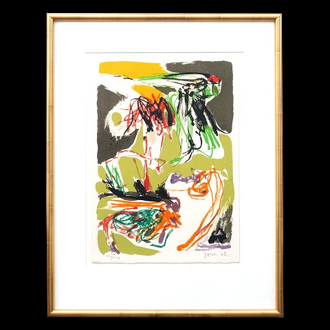 Asger Jorn litografi. Asger Jorn, 1914-73, 
litografi. 150/150. Signeret "Jorn 68". Lysmål: 
45x33cm. Med ramme: 66x51cm