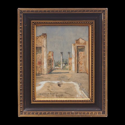 Water color from Pompeji by Josef Theodor Hansen, 
1848-1912. Visible size: 18x13cm. With frame: 
26x21cm