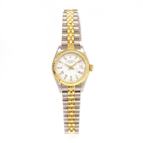 Rolex Oyster Perpetual Date Gold/Stahl. Jahrgang 
1984. Ref. 69173. Wird mit Box und Zertifikat 
geliefert. D: 26mm