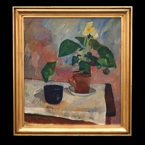 Olaf Rude, 1886-1957, Öl auf Leinen. Stilleben. 
Signiert. Lichtmasse: 73x66cm. Mit Rahmen: 87x80cm