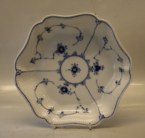 2195-1 Ottekantet kagefad  23 cm
 Kongelig Dansk Porcelæn Musselmalet