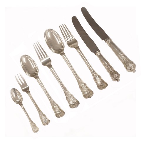 Rosenborg silver cutlery for 12 persons by A. 
Michelsen, Copenhagen. 96 pieces