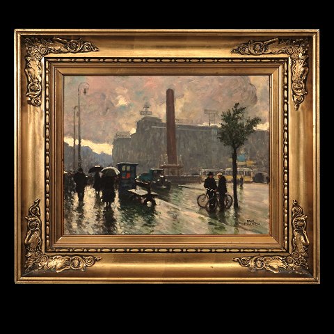 Paul Fischer, 1860-1934, oil on plate. Copenhagen 
circa 1915-20. Signed Paul Fischer. Visible size: 
20x25cm. With frame: 30x35cm