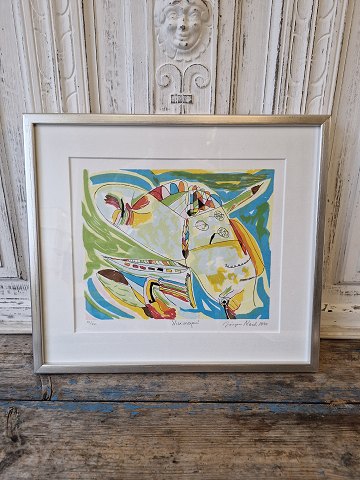 Jørgen Nash lithograph no. 90/250 - The Viking from 1990