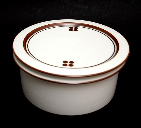 Terrin med låg, Brun Domino, Royal Copenhagen