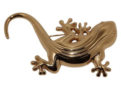 Givenchy 
Stor broche af firben i forgyldt metal