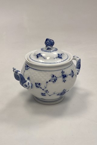 Bing and Grondahl Blue Traditional Blue Fluted Sugar Bowl with Lid