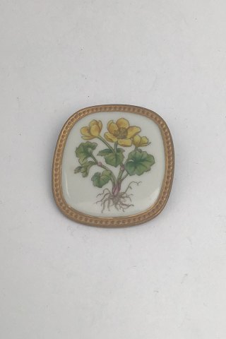 Royal Copenhagen Flora Broche / Vedhæng  Porcelæn og Sterling Sølv (Anton Michelsen).