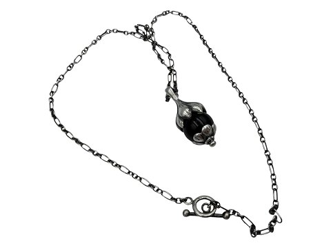 Georg Jensen sterling silverYear jewellery 1991 pendant with black onyx