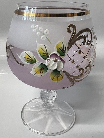Cognac shot glass with floral motif Pastel Rosa.Height 12.0 cm.