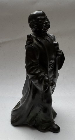 Bronze-patinated figure of the Emperor with the Nightingale