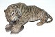 Dahl Jensen Figurine, Tiger with leg of venisonSOLD
