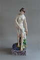 Royal Copenhagen Over glaze decorated Juliane Marie figurine  12185 RC Nude on a 
base Juliane Marie Stamped Near mint condition