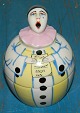 Art Deco lågskål: Syngende klovn af Henri Delcourt, Frankrig.  Boulogne-Sur-Mer, France, Ring Tray With Pierrot Head