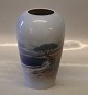 128-2-75 Lyngby Vase Landskab ved kysten 18 cm