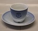 1021 Moccha Cup 5.5 cm and saucer 12 cm Hotel (740) Logo Hotel Hadsund B&G Blue 
tone - seashell tableware Hotel