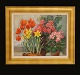 Grossfürstin Olga Alexandrova von Russland: Stilleben mit Blumen, Öl auf Leinen. 
Kanada 1950er Jahre. Lichtmasse: 40x50cm. Mit Rahmen: 56x66cm