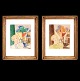 Rita Kernn-Larsen: Zwei Aquarelle. Paris 1934. Lichtmasse: 27x22cm. Mit Rahmen: 
48x38cm