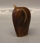 Elephant Palshus brown harefur glaze 12.5 cm Keld Jordan