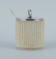 Arne Bang, ceramic marmalade jar with silver lid and Georg Jensen pyramid sterling silver spoon.