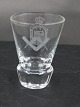 Frimurerglas,
snapseglas 
dekoreret med 
slebne 
symboler, ...