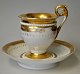 Tysk empire 
porcelains 
kaffekop med 
underkop, 19. 
årh.