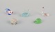 European glass 
artist. Five 
miniature 
animals in art 
glass.