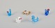 European glass 
artist. Five 
miniature 
animals in art 
glass.