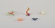 European glass 
artist. Five 
miniature 
animals in art 
glass.