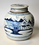 Kinesisk bojan 
i blå/hvid 
porcelain med 
låg. 19. årh. 
Kina