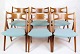 Osted Antik & 
Design 
presents: 
Set of 6 
Dining Chairs - 
CH29P - Teak - 
Light Blue 
Fabric - Hans 
J. Wegner - ...