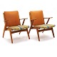 Pair of rare 
lounge chairs, 
oak, by Arne 
Wahl-Iversen 
...
