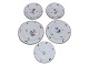 Royal Copenhagen
Set of five plates with insects and flowers with 
Danish Royal Monogram
