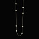 Bestik.dk presents: Georg Jensen. Gilded sterling Silver DAISY Sautoir with Enamel - 98 cm.