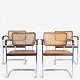 Roxy Klassik 
presents: 
Fritz 
Hansen. 
FH 6107 - Set 
of four 
armchairs in 
steel, stained 
beech and 
original ...