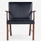 Roxy Klassik 
presents: 
Ole 
Wanscher / A. 
J. Iversen.
Armchair in 
mahogany and 
black leather.
1 pc. in stock
