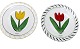 2 Tulipa 
tallerkener, 
Kosta Boda
