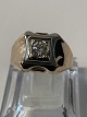 Signet ring med 
klar sten, i 18 
karat Rød / ...